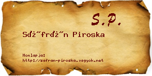 Sáfrán Piroska névjegykártya