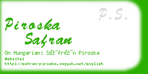 piroska safran business card
